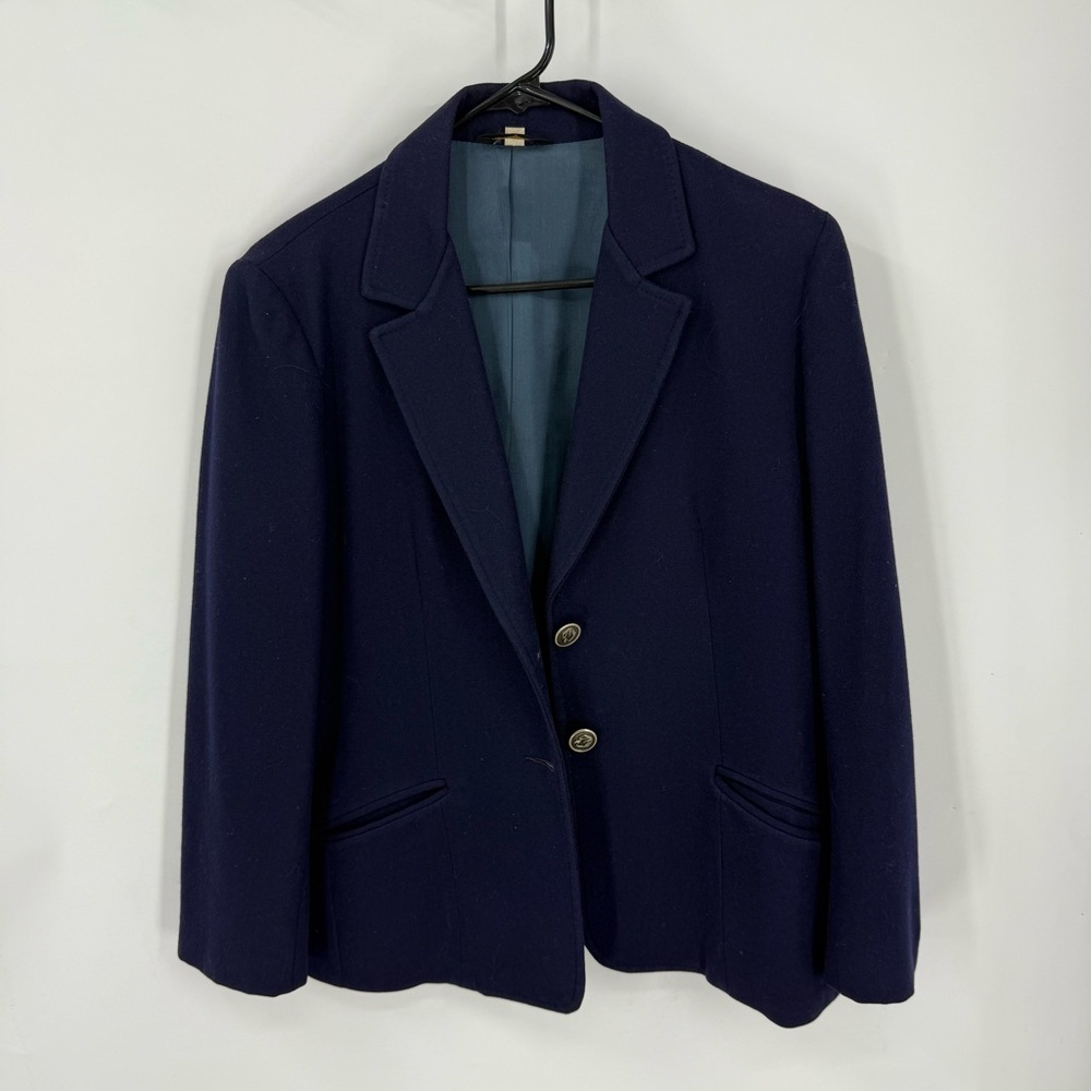 Hunt club vintage 100% wool Women's Navy blue  lined Blazer M/13